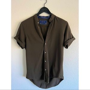 Zara Button-Down Shirt, moss green, medium